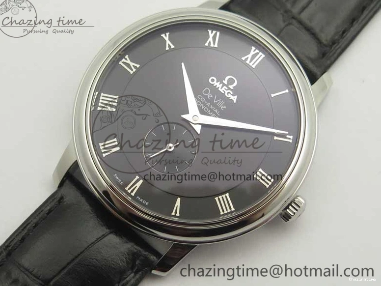 0316 De Ville Prestige Small Second TWF 1:1 Best Edition Black Dial on Black Leather Strap MIYOTA Resilient 8037
